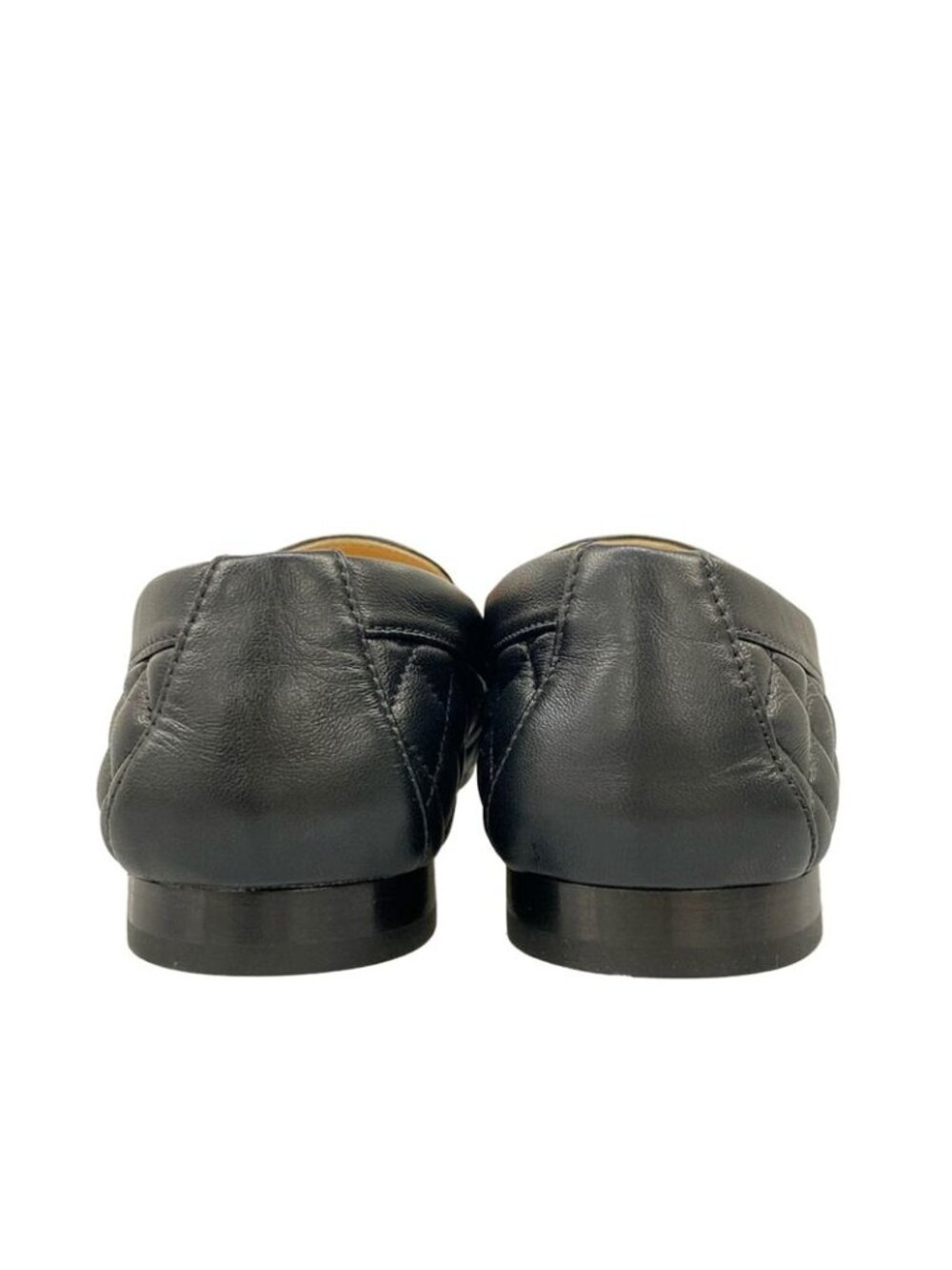 Chanel Loafers 36 C Quilted Black Silver Coco Charm Lambskin - Picture 6 of 12